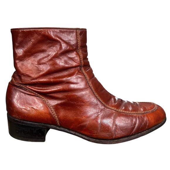 Vintage 70’s Florsheim Men’s Beatle Brown Chelsea Ankle Boot Size US 8 D